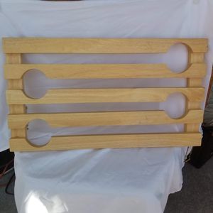 Wooden Hanging Wine Glass Rack Glass Display Bar Holder Storage